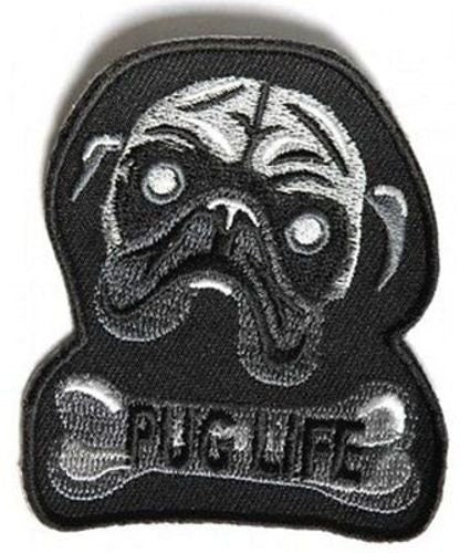 PUG LIFE Dog Biker Motorcycle Embroidered Patch Craft Supply