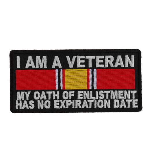 I AM A VETERAN MY Oath Of Enlistment Has No Expiration Biker Motorcycle Patch Craft Supply