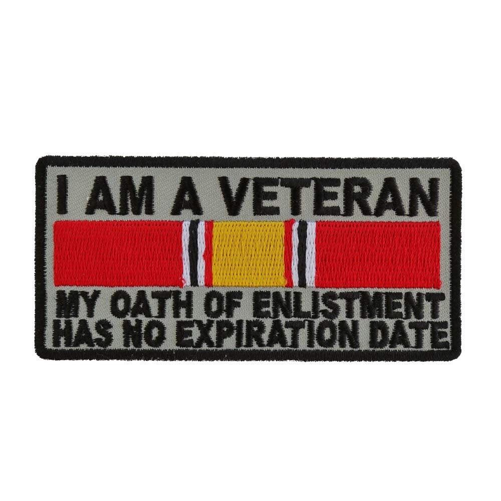 I AM A VETERAN My Oath Of Enlistment Has No Expiration Biker Military Patch Craft Supply