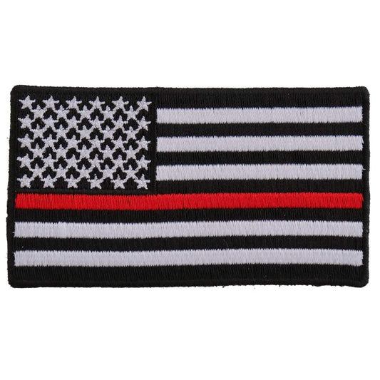Subdued United States US Thin RED Stripe Line Flag Firefighter Embroidered Patch