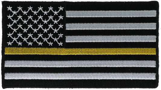 Subdued United States US Thin Gold YELLOW Line Stripe Flag DISPATCHER Patch