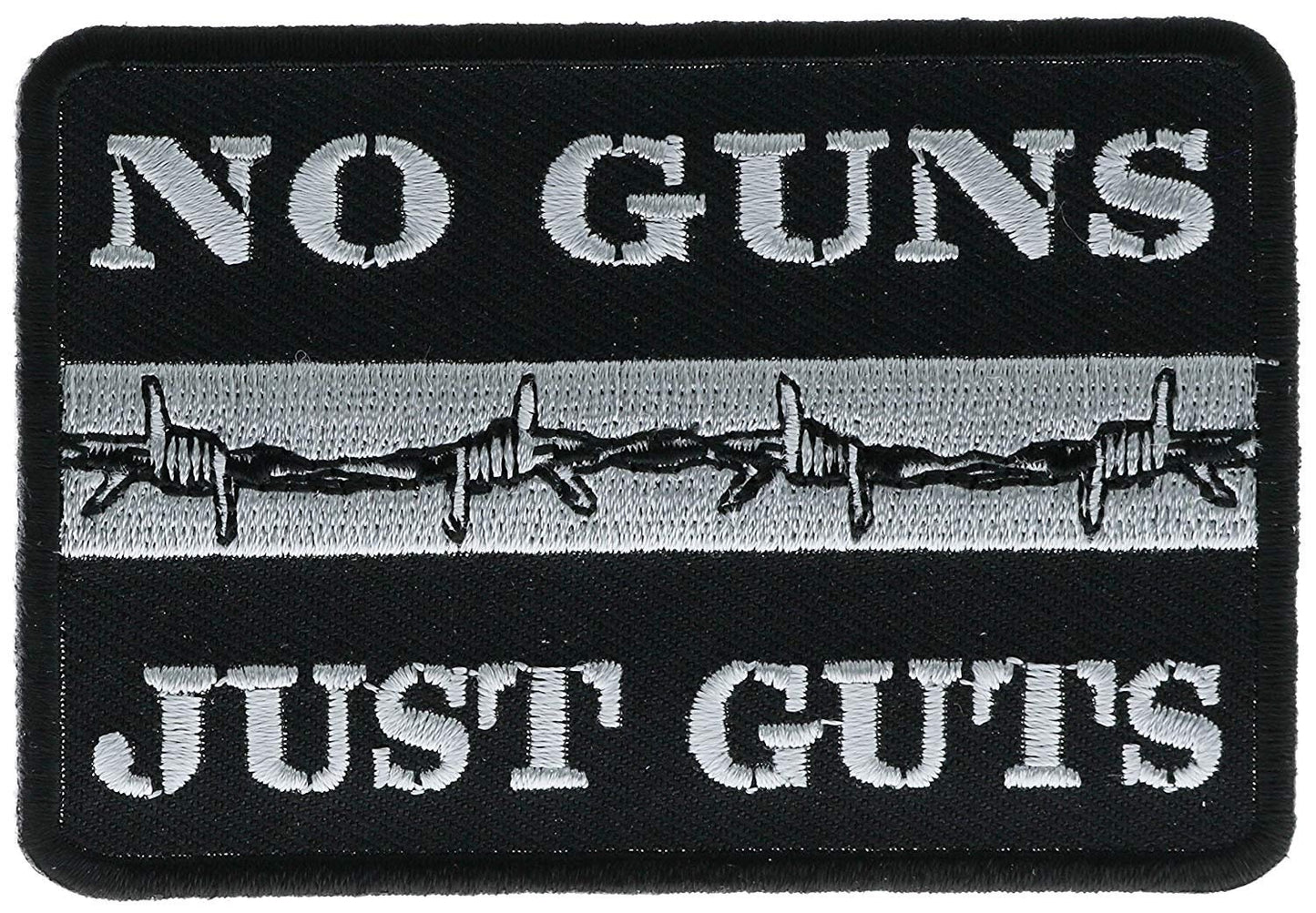 NO GUNS Just Guts Thin Silver Line Corrections Officer Embroidered Patch Craft Supply