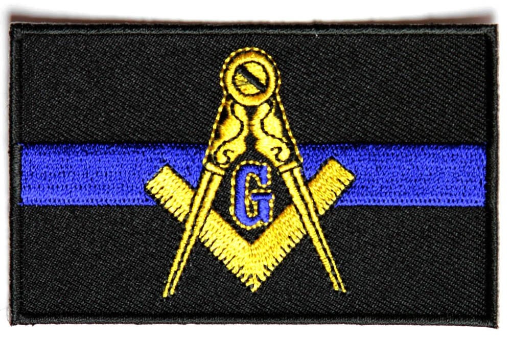 MASONIC THIN BLUE Line Police Law Enforcement Sheriff Embroidered Patch Craft Supply