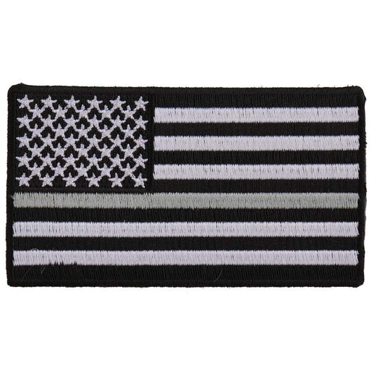 THIN SILVER LINE American Flag For Corrections Law Enforcement Patch