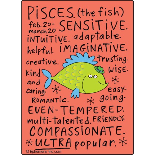 Pisces Nice Zodiac Sign Clayboys Funny RECTANGLE MAGNET Craft Supply