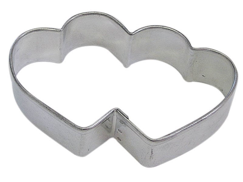 DOUBLE HEART Cookie Cutter Metal 3.5 Inches - Stencil Fondant Love Valentine Craft Supply
