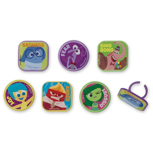 12 Inside Out Riley's Emotions Cupcake Rings Cake Toppers for Kids Birthday Party Craft Supply