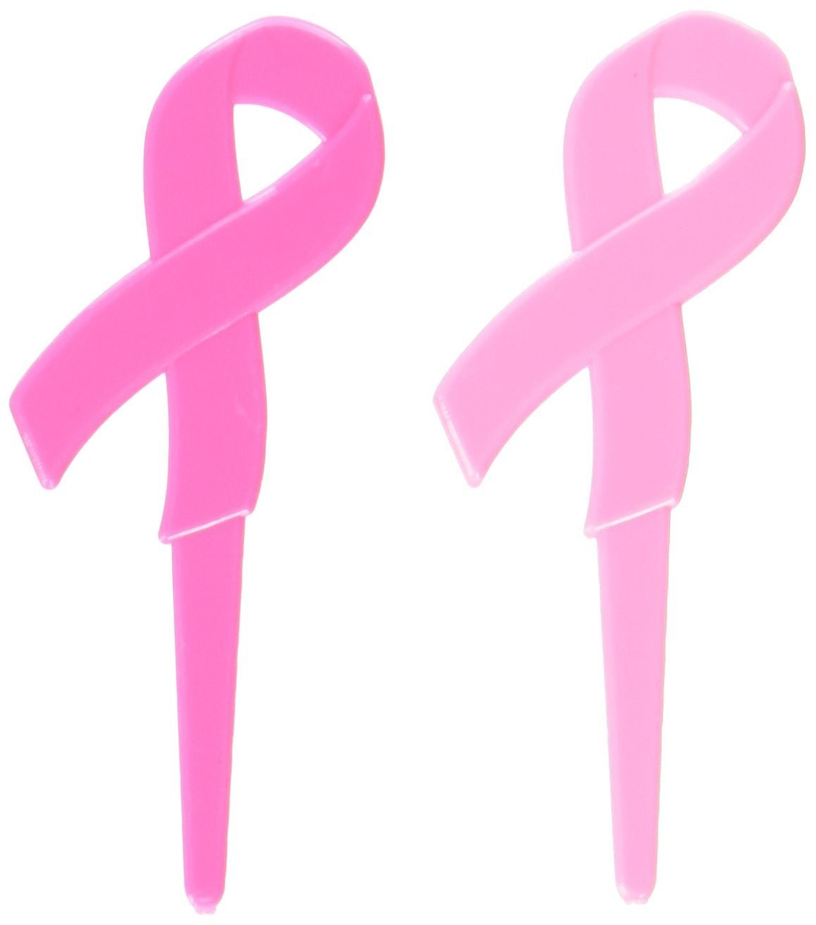 12 Pink Ribbon Cupcake Picks Cancer Awareness Toppers Cake Toppers