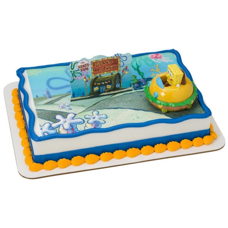 Spongebob Krabby Patty Cake Topper Cake Decoration Decoset Birthday