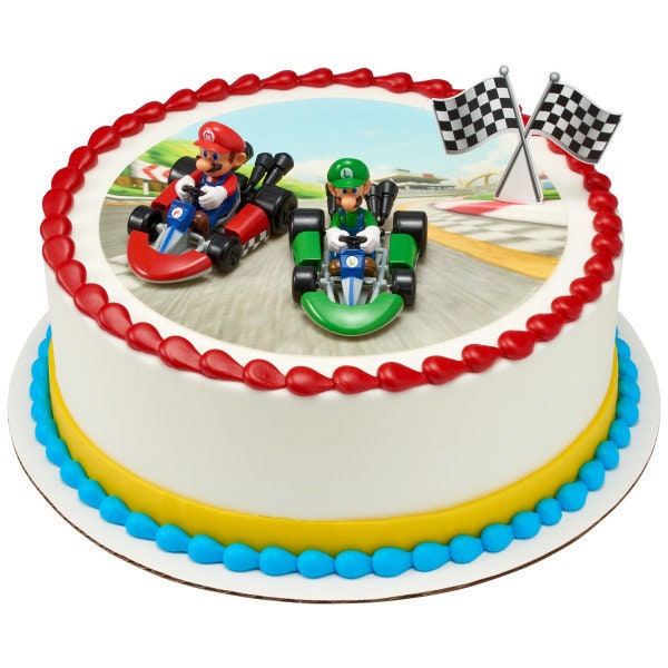 SUPER MARIO Cake Topper Kart Bros Brothers Cake Decoration Decoset Birthday