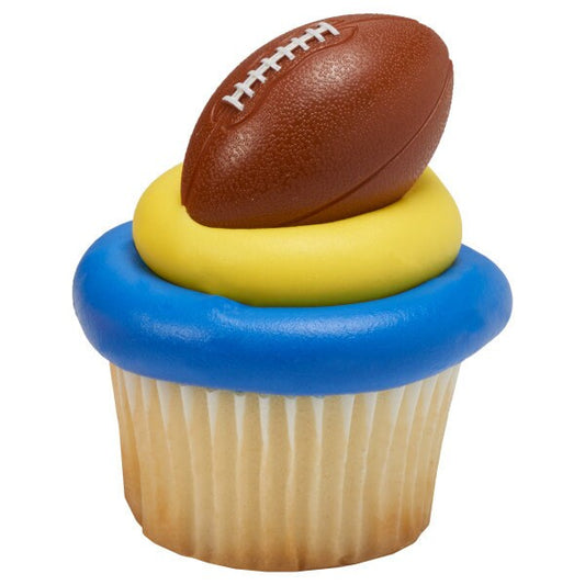 12 FOOTBALL Cupcake Rings 3D Cake Toppers for Birthday Party Decoration Craft Supply