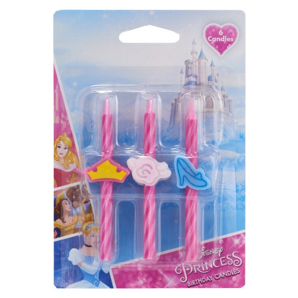 DISNEY PRINCESS Birthday Candles Cinderella Bella Cupcake Cake Toppers for Party Decoration