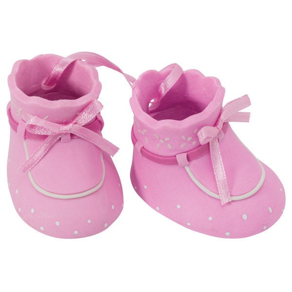 PINK BABY BOOTIES Cake Topper Cake Decoration Baby Shower Girl Shoes Decoset