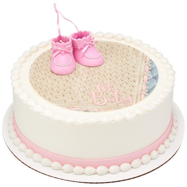 PINK BABY BOOTIES Cake Topper Cake Decoration Baby Shower Girl Shoes Decoset Craft Supply