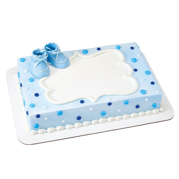 BLUE BABY BOOTIES Cake Topper Cake Decoration Baby Shower Boy Shoes Decoset Craft Supply
