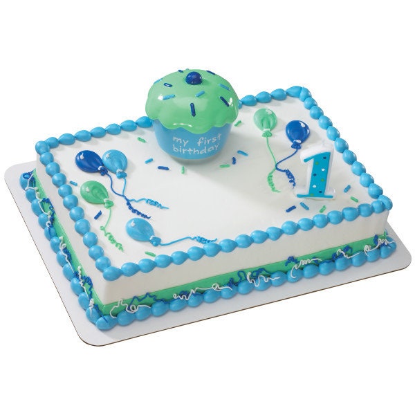 CUPCAKE BLUE KEEPSAKE Box Turning 1 Cake Topper Cake Decoration Birthday Boy Decoset Craft Supply