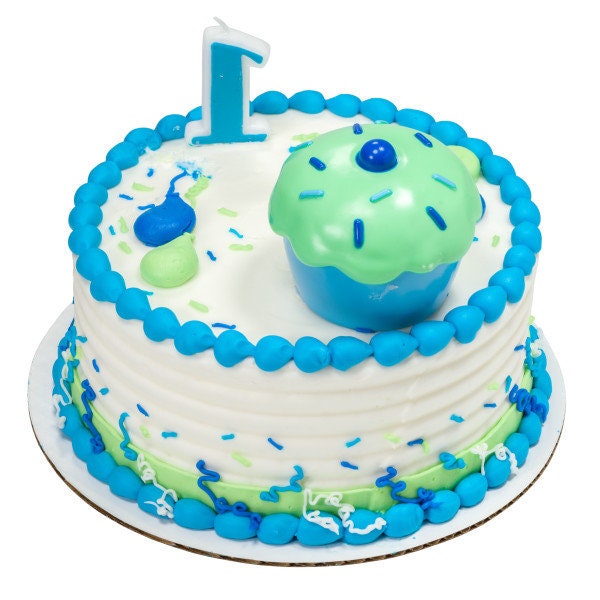 CUPCAKE BLUE KEEPSAKE Box Turning 1 Cake Topper Cake Decoration Birthday Boy Decoset Craft Supply
