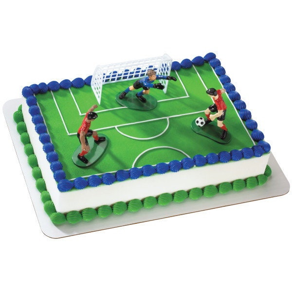 SOCCER KICK OFF Cake Topper Cake Decoration Birthday Sports Goal Soccer Ball Decoset