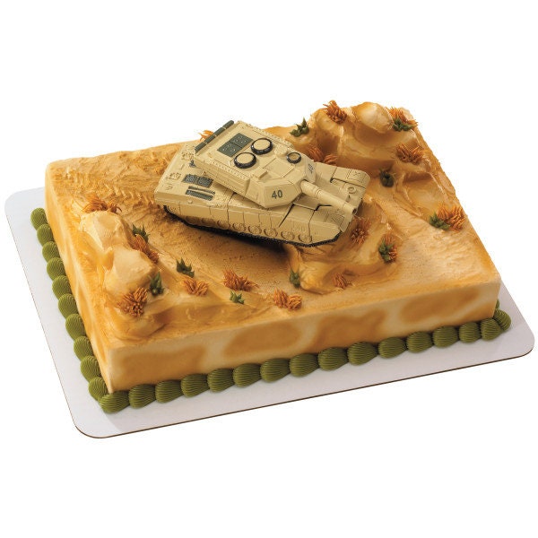 MILITARY TANK ROBOT Cake Topper Cake Decoration Birthday Army Marines Decoset