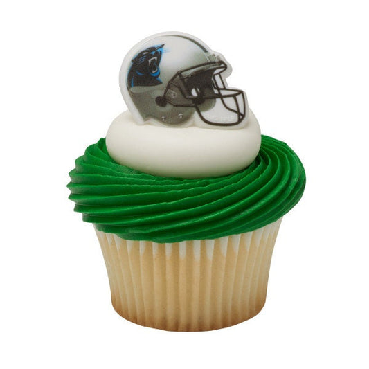 12 CAROLINA PANTHERS Cupcake Rings NFL Cake Toppers for Birthday Party Decoration