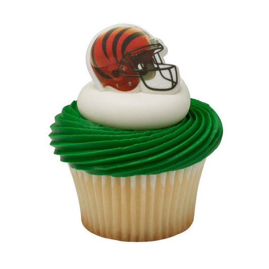 12 CINCINNATI BENGALS Cupcake Rings NFL Cake Toppers for Birthday Party Decoration