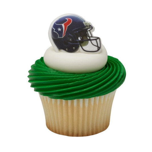 12 HOUSTON TEXANS Cupcake Rings NFL Cake Toppers for Birthday Party Decoration