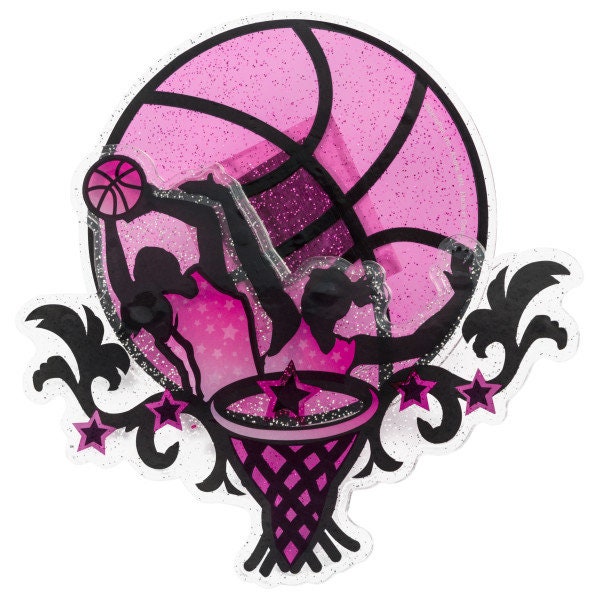BASKETBALL STARS Cake Topper Cake Decoration Girls Pink Birthday Sports Decoset
