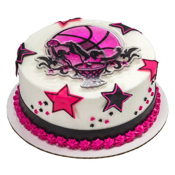 BASKETBALL STARS Cake Topper Cake Decoration Girls Pink Birthday Sports Decoset Craft Supply