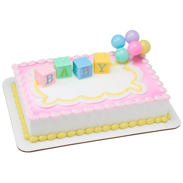 BABY BLOCKS Cake Topper Balloons Gender Reveal Baby Shower Cake Decoration Decoset Craft Supply