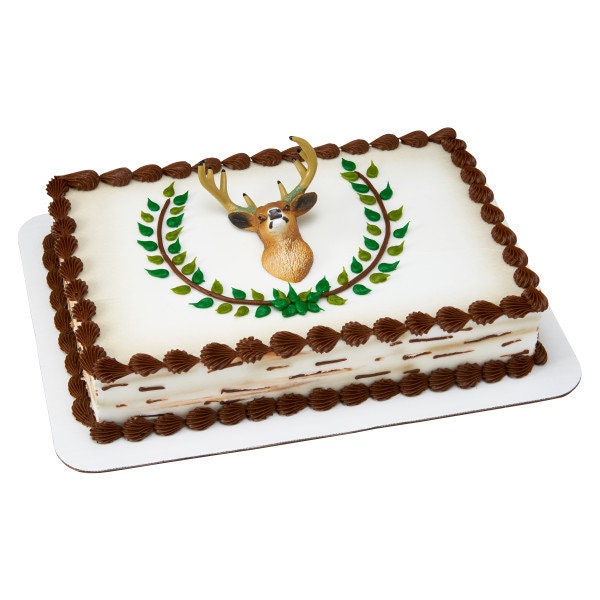 DEER HEAD MAGNET Cake Topper Hunting Fishing Lodge Outdoors Cake Decoration Birthday Decoset Craft Supply