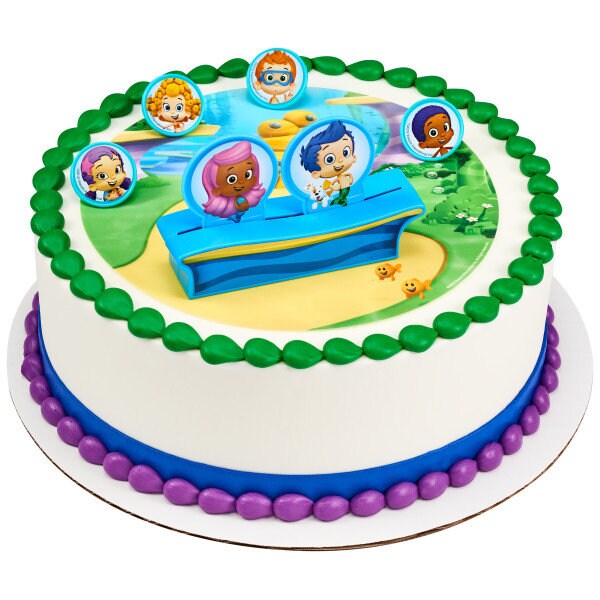 BUBBLE GUPPIES Cake Topper Gil, Molly & Gang Party Cake Decoration Birthday Decoset Craft Supply