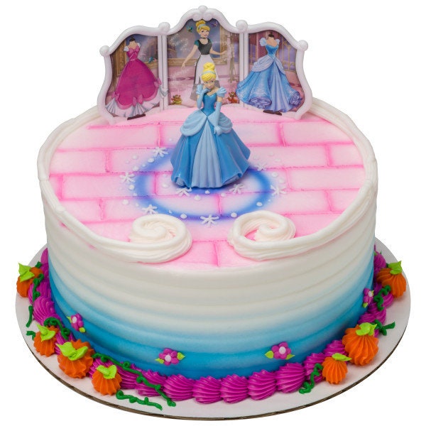 DISNEY PRINCESS Cake Topper Cinderella Transforms Set Cake Decoration Decoset Birthday Craft Supply