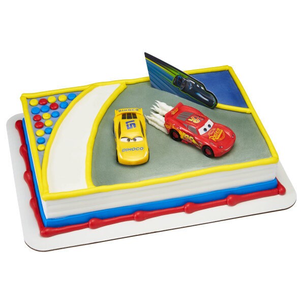 DISNEY CARS 3 Cake Topper Ahead of the Curve McQueen Cruz Party Cake Decoration Birthday Decoset Craft Supply