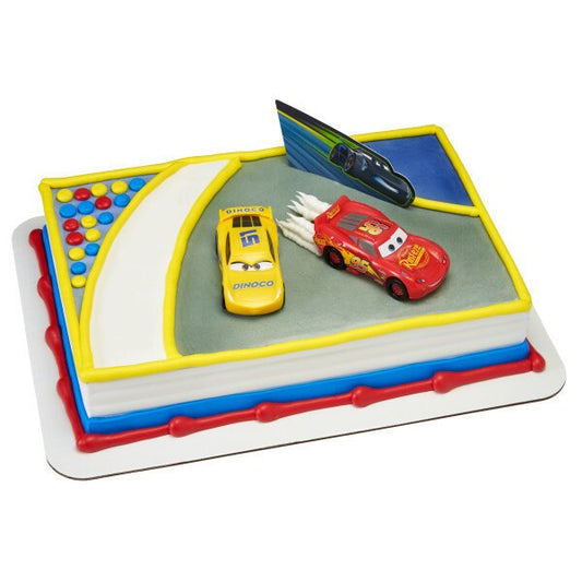 DISNEY CARS 3 Cake Topper Ahead of the Curve McQueen Cruz Party Cake Decoration Birthday Decoset Craft Supply