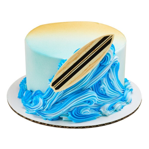 12 SURF BOARD LAYONS Cupcake Surfin' Beach Summer Cake Toppers for Birthday Party Decoration Craft Supply