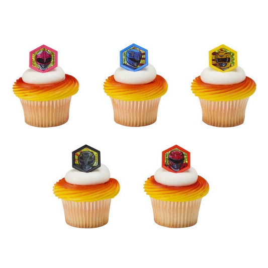 12 POWER RANGER Cupcake Rings Morphinominal Cake Toppers for Birthday Party Decoration