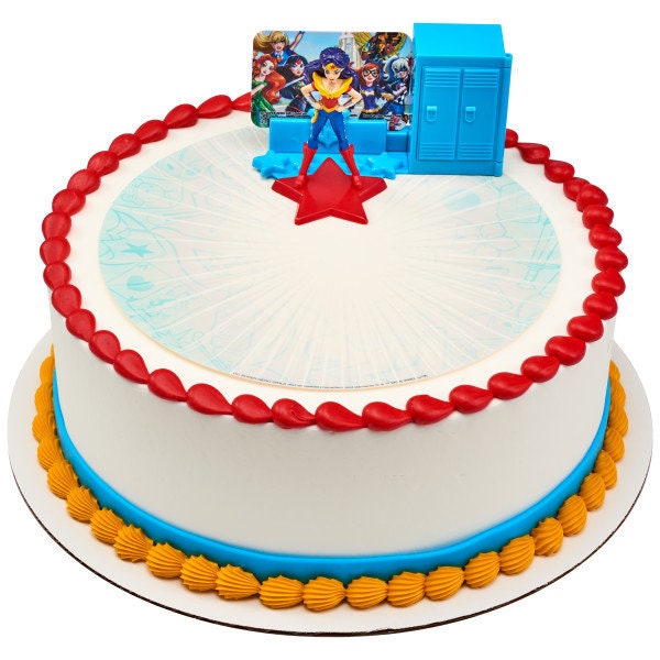 DC SUPER HERO Girls Cake Topper Wonder Woman Move Over Boys Cake Decoration Birthday Party Decoset Craft Supply