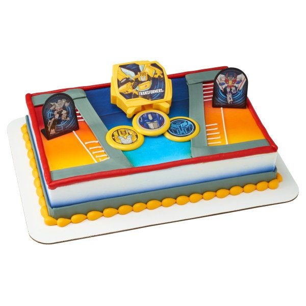 TRANSFORMERS Cake Topper Autobots Assemble Battle Disc Launcher Decoration Decoset Birthday Craft Supply