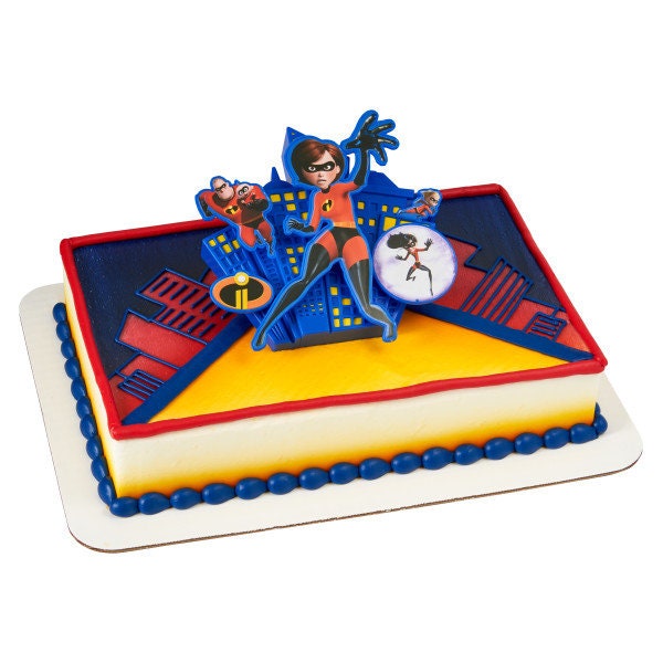 INCREDIBLES 2 Cake Topper We Are Incredible Super Hero Movie Decoration Decoset Birthday Craft Supply