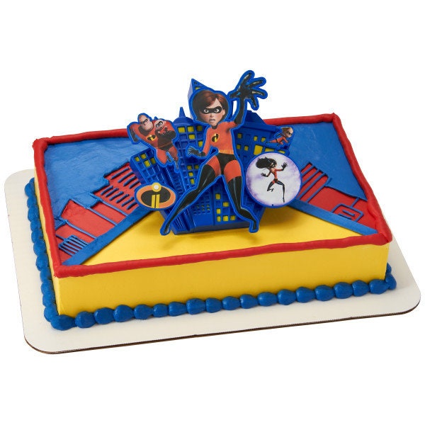 INCREDIBLES 2 Cake Topper We Are Incredible Super Hero Movie Decoration Decoset Birthday Craft Supply