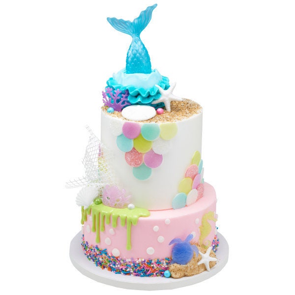 MYSTICAL MERMAID Cake Topper Seahorse Crown Tail Fantasy Decoration Decoset Birthday Craft Supply