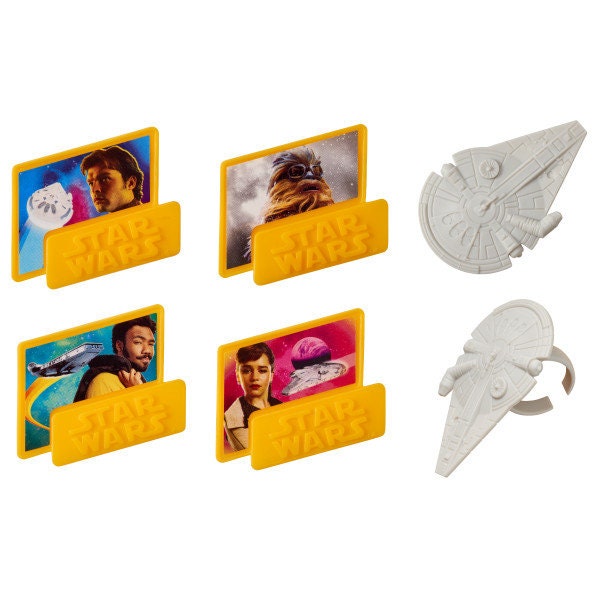 12 STAR WARS Cupcake Rings Story Han Solo Cake Toppers Birthday Party Decoration