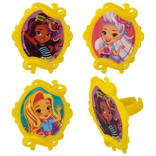 SUNNY DAY INSPIRED Cupcake Rings (12) Nick Jr Sunny Blair Rox Salon Friendly Falls Birthday Cake Toppers Party Decoration Craft Supply