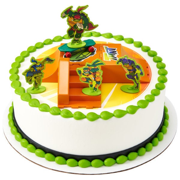 Teenage Mutant Ninja Turtles Cake Topper TMNT Rise Up! Birthday Cake Decoration Decoset Craft Supply