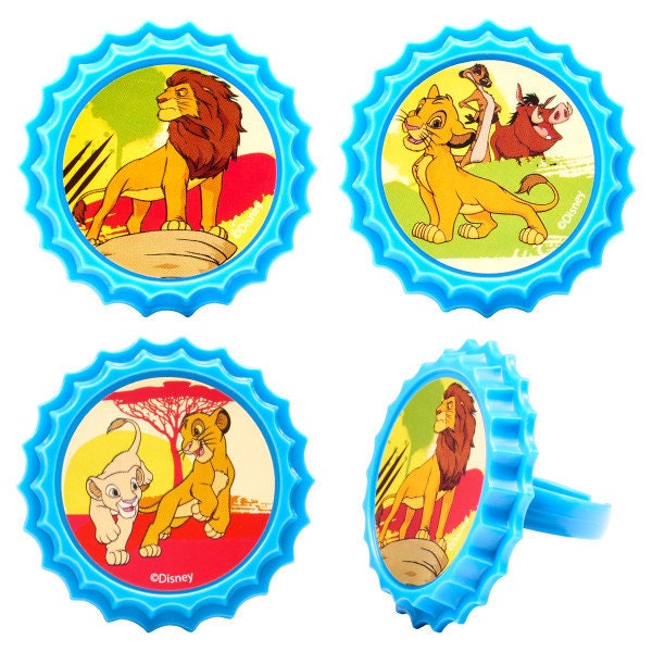12 LION KING Cupcake Rings Pride Rock Disney Cake Toppers Birthday Party Decoration Picks Craft Supply