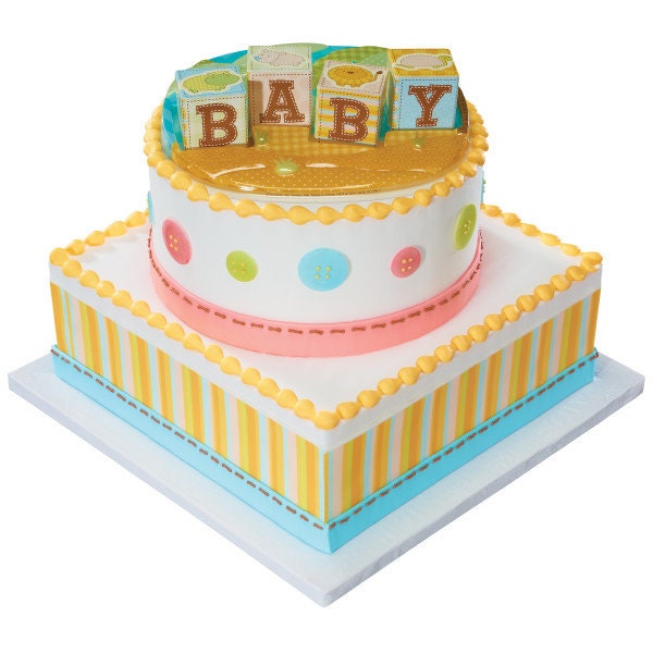 SAFARI BABIES Cake Topper Baby Shower Blocks Hippo Lion Cake Decoration Decoset Craft Supply