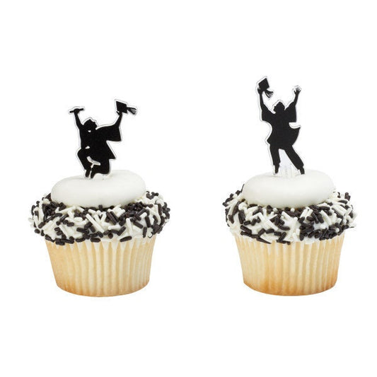 ACHIEVE YOUR DREAMS Cupcake Picks (12) Graduation Graduate Party Decoration Rings Craft Supply