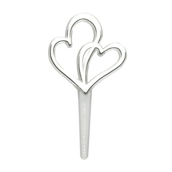 12 DOUBLE HEART Cupcake Picks Silver Wedding Baptism Baby Shower Cake Toppers Rings Party Decoration Craft Supply