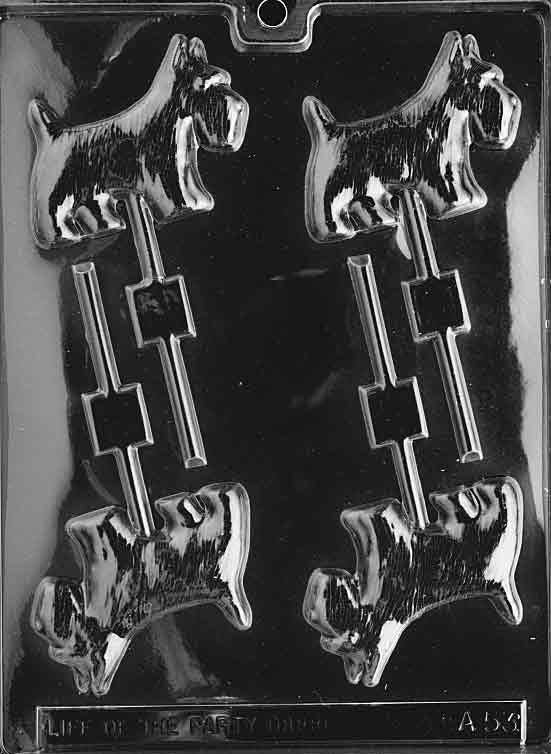 SCOTTY DOG LOLLY Sucker Chocolate Candy Mold Craft Supply