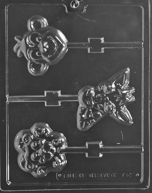 ANIMAL FACES LOLLY Monkey Lion Sucker Chocolate Candy Mold Craft Supply